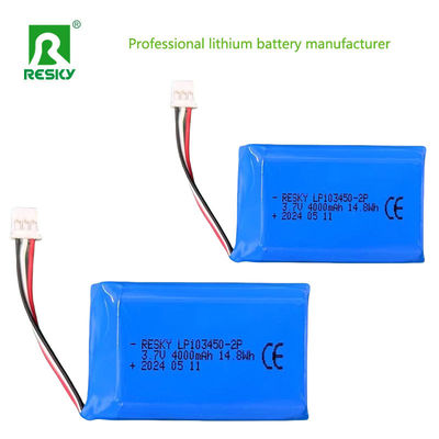 شراء بطارية لي بوليمر قابلة لإعادة الشحن 103450 1s2p 3.7V 4000mAh online manufacture