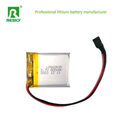 شراء 603035 بطارية البوليمر الليثيوم 3.7 فولت 600mAh بطاريات البوليمر الليثيوم القابلة لإعادة الشحن online manufacture