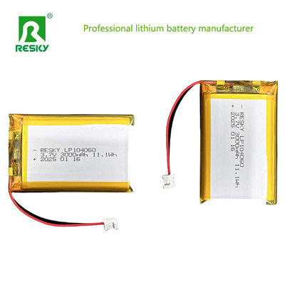 شراء 500 دورة بطارية ليبو 104060 3000mAh 33.3wh 3.7V 11.1V online manufacture