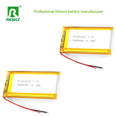 شراء طاقة بطارية ليبو 103665 3.7v 4.2v 3000mAh 11.1wh بطارية ليثيوم أيون قابلة لإعادة الشحن تصنيع عبر الإنترنت