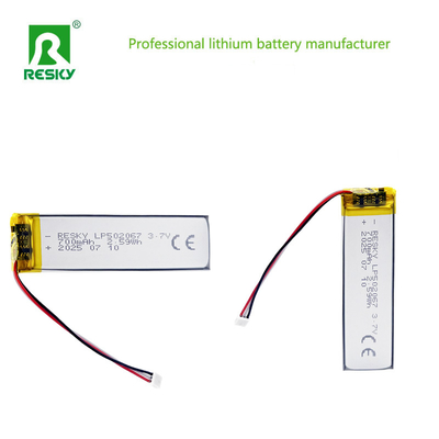 شراء Power Lithium Battery 502065 3.7V 700mAh Rechargeable Battery Cell For Smart Watch تصنيع عبر الإنترنت