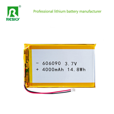 شراء خلية بطارية ليتيم أيون بوليمر 606090 3.7 فولت 7.4 فولت 4000mAh 14.8Wh بطارية لي بوليمر قابلة لإعادة الشحن تصنيع عبر الإنترنت