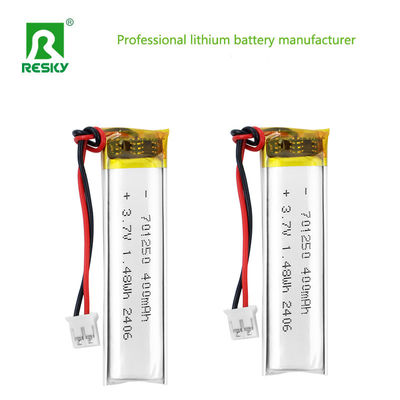 شراء بطارية الليثيوم البوليمر 701250 3.7V 400mAh 1.48wh بطارية الليثيوم البوليمر للقفل الذكي تصنيع عبر الإنترنت