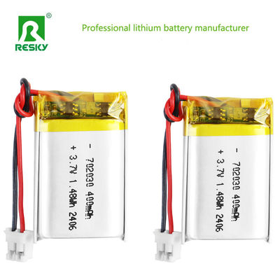 شراء 702030 3.7v 400mAh 1.48wh بطارية الليثيوم الليثيوم البوليمر القابلة للإعادة الشحن تصنيع عبر الإنترنت