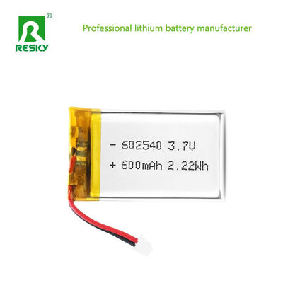 شراء بطاريات ليثيوم أيون بوليمر 602540 600mAh 3.7V 2.22wh بطاريات ليبو قابلة لإعادة الشحن لجهاز التجميل تصنيع عبر الإنترنت