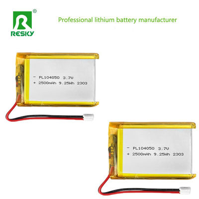 شراء Li-Ion Battery Cell 104050 3.7v 7.4v 2500mAh 9.25wh Rechargeable Li-Polymer Battery Pack تصنيع عبر الإنترنت