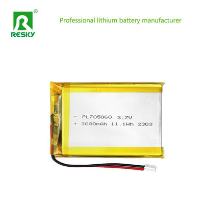 شراء Rechargeable Lipo Batteries Cell 705060 3000mAh 3.7V 11.1wh Power Li-ion Polymer Battery Pack تصنيع عبر الإنترنت