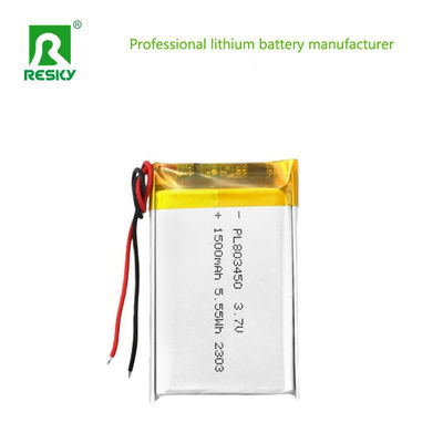 شراء Flat Power Lithium Battery Cell 803450 3.7v 1500mAh 5.55wh Rechargeable Lipo Polymer Battery Pack تصنيع عبر الإنترنت