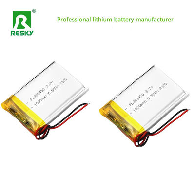 شراء Square Lipo Battery Cell 803450 3.7v 1500mAh 5.55wh Solar Rechargeable Lithium Polymer Battery تصنيع عبر الإنترنت