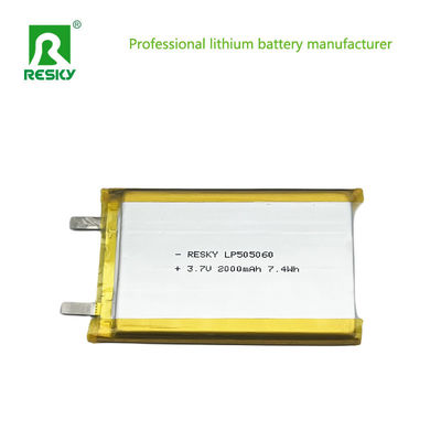 طاقة بطارية الليثيوم البوليمر 505060 2000mAh 7.4wh 3.7V للأجهزة الطبية