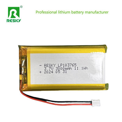 خلية بطارية بوليمر الليثيوم 103765 3.7 فولت 3000mAh 11.1wh منتج رقمي صغير