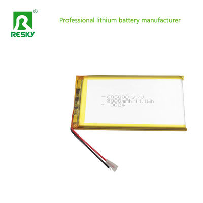 خلايا بطارية البوليمر الليثيوم القابلة لإعادة الشحن 3.7 فولت 3000mAh 605080 لبنك الطاقة