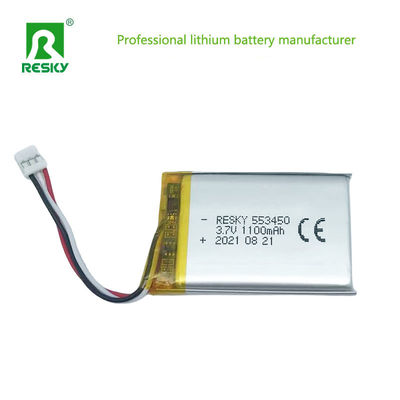 بطارية الليثيوم البوليمر المسطحة الخلية 553450 603450 3.7 فولت 1100mAh 4.07wh