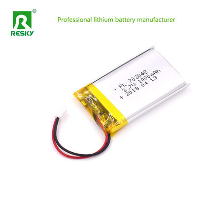 خلايا بطارية الليثيوم البوليمر الشمسية 703048 1000mAh 3.7V للكهرباء الاستهلاكية
