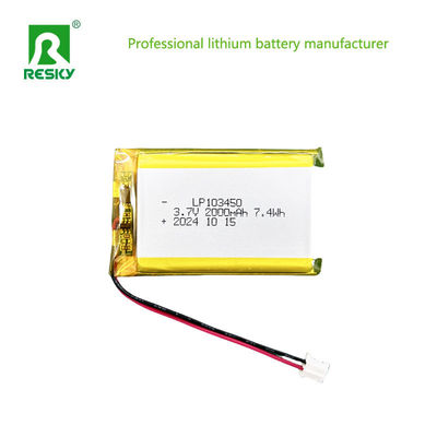 بطارية البوليمر الليثيومية العازلة 103450 3.7 فولت 1800mAh 2000mAh للقفازات الساخنة