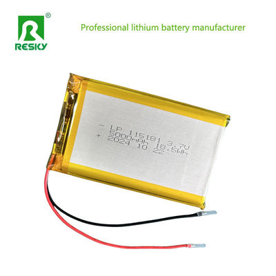 بطارية الليثيوم البوليمر القابلة لإعادة الشحن 115181 105080 3.7 فولت 5000mAh للضوء الشمسي