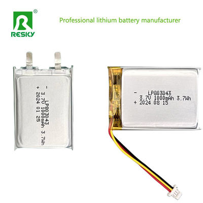 بطاريات الليثيوم البوليمر القابلة لإعادة الشحن بطارية ليبو 803040 3.7V 1000mAh