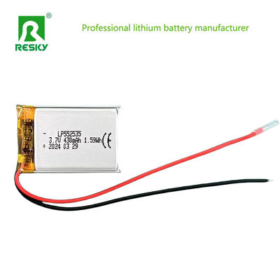 بطارية الليثيوم البوليمرية القابلة لإعادة الشحن الخلية 552535 3.7 فولت 430mAh بطاريات ليبو
