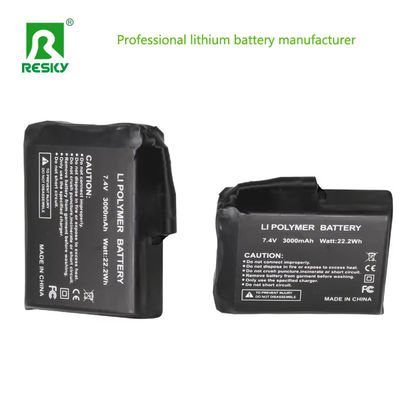 1S1P بطارية الليثيوم المحمية 3.7 فولت 3000mAh بطارية ليتيو أيون للقميص المحمية