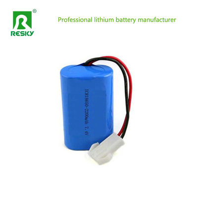 16W بطارية ليثيوم آيون 18650 7.4V 2s1p 2200mAh بطاريات الليثيوم قابلة لإعادة الشحن
