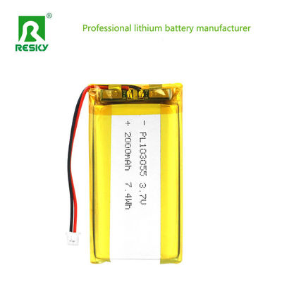 بطارية ليبو قابلة لإعادة الشحن 103055 3.7 فولت 2000mAh 7.4wh الطاقة بطارية الليثيوم الأيونية الشمسية