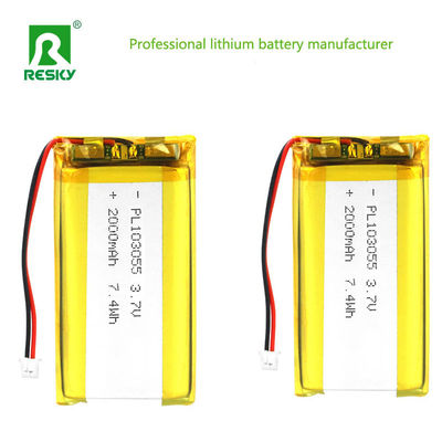 طاقة خلايا ليثيوم أيون 103055 3.7 فولت 2000mAh 7.4wh بطارية ليثيوم بوليمر قابلة لإعادة الشحن