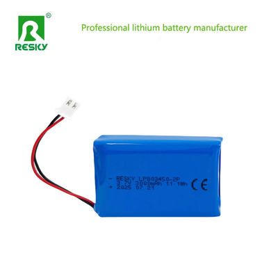 LP803450 2P 3.7V 3000mAh 11.1wh بطارية الليثيوم البوليمرية القابلة لإعادة الشحن لجهاز تعقب GPS