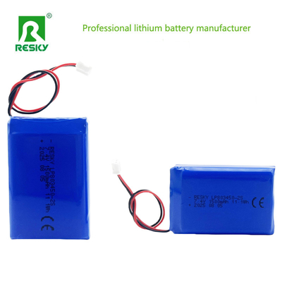 حزمة بطارية ليثيوم بوليمر للطاقة 803450 2S 7.4V 1500mAh 11.1wh بطارية ليبو لجهاز التتبع