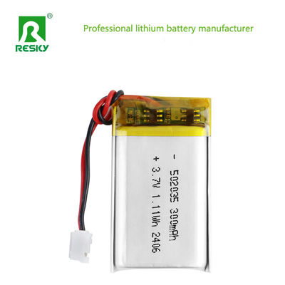 بطارية ليتيم أيون بوليمر 502035 3.7v 300mAh 350mAh 1.11wh بطاريات قابلة لإعادة الشحن